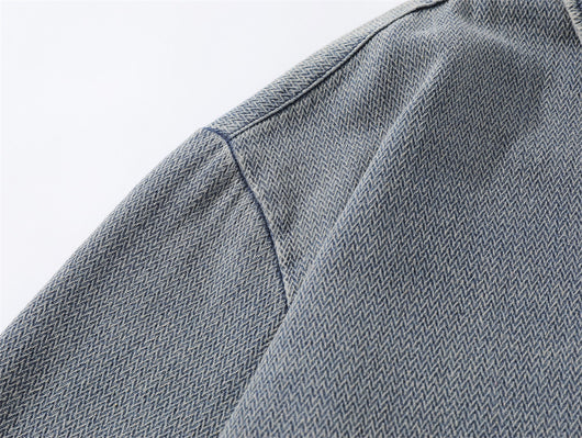 Camisa Denim Blanca Desgastada Estilo Urbano Punk para Hombre - Image 10