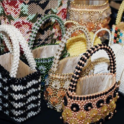 Bolso de Mano Floral Crisantemo con Perlas y Cuentas - Image 8