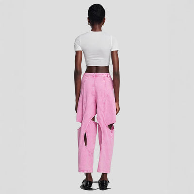 Jeans Rotos de Talle Alto Estilo Americano para Mujer - Image 3