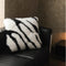 Beige Faux Fur Zebra Pillow 50 x 50 cm