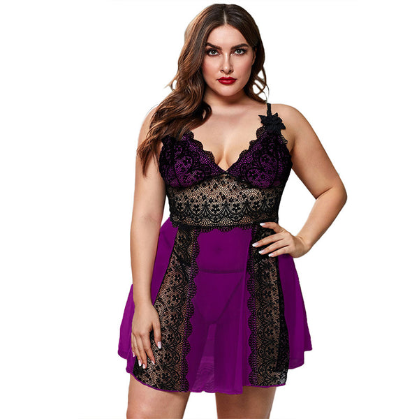 Camisón Sexy de Encaje con Tirantes Ajustables