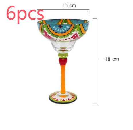 Copa Margarita de Cristal Pintada a Mano - Diseño Triangular Artístico - Image 21