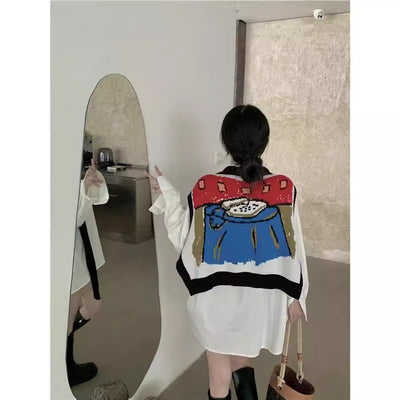 Conjunto Chaleco y Suéter Infantil Estilo Coreano con Diseño Cartoon - Image 3