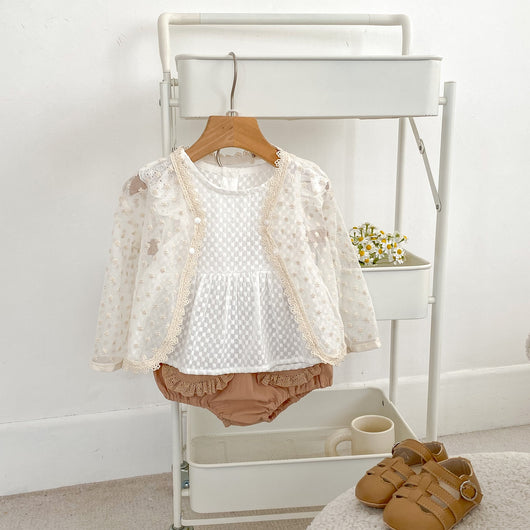Conjunto de Dos Piezas para Bebé Niña con Blusa de Mangas Volantes y Bloomer - Image 14