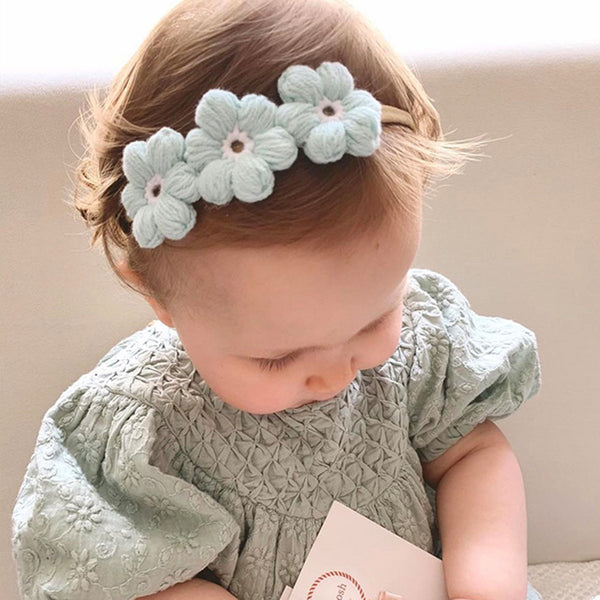 Broche para Cabello Tejido a Mano en Lana Natural para Niñas