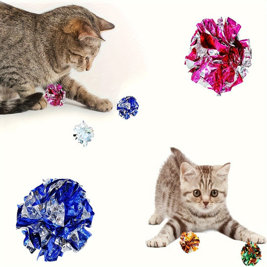 Pelota Sonora de Papel Crepé para Gatos - Juguete Interactivo - Image 2
