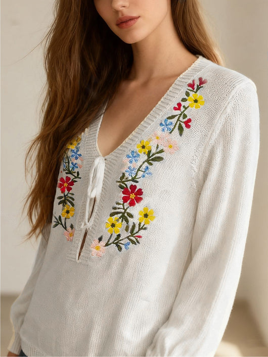 Blusa Floral Artesanal Retro Versátil - Image 10