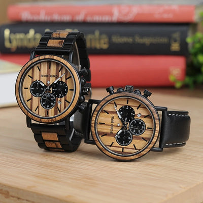 Reloj de Madera Multifunción con Tres Esferas de Cuarzo - Image 7