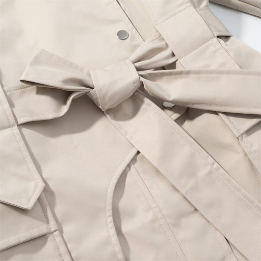 Gabardina con Cuello Parado y Cinturón para Mujer - Image 20