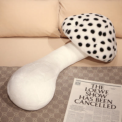 Almohada Larga de Peluche con Forma de Seta - Respaldo Cómodo para Sala de Estar