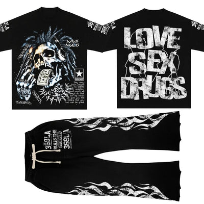 Conjunto Completo: Camiseta Manga Corta & Pantalones Acampanados - Image 2