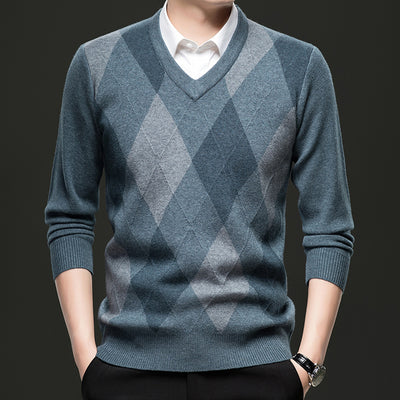 Suéter Casual de Cuello en V para Hombre - Tejido Premium - Image 6