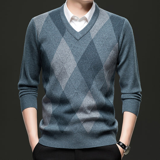 Suéter Casual de Cuello en V para Hombre - Tejido Premium - Image 6