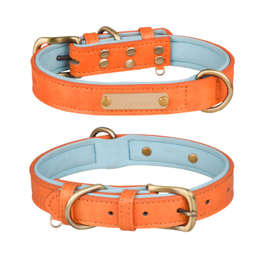 Collar Respirable de Cuero Retro con Correa para Perro - Image 3