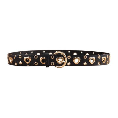Cinturón Metal Punk para Mujer con Corazón Calado - Estilo Hip Hop Negro - Image 15