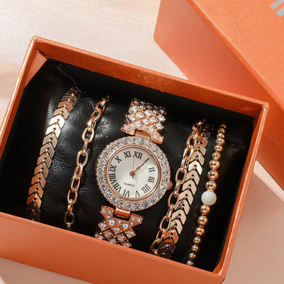 Reloj Pulsera de Diamantes para Mujer - Set Lujo de 6 Piezas con Caja de Regalo - Image 4
