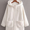 Chaqueta de Lana Suelta con Capucha para Mujer