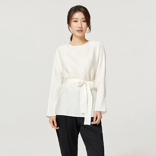Blusa de Seda Satinada Suelta y Elegante para Mujer