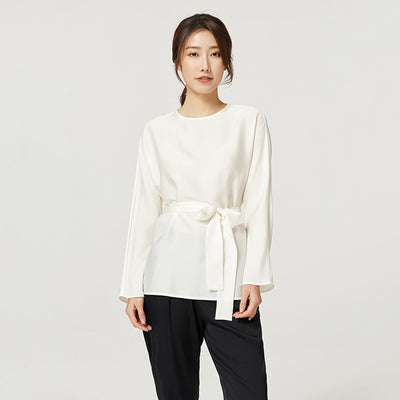 Blusa de Seda Satinada Suelta y Elegante para Mujer