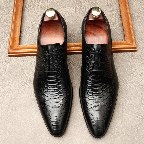 Zapatos Formales de Cuero para Hombre con Punta Afilada - Estilo Británico