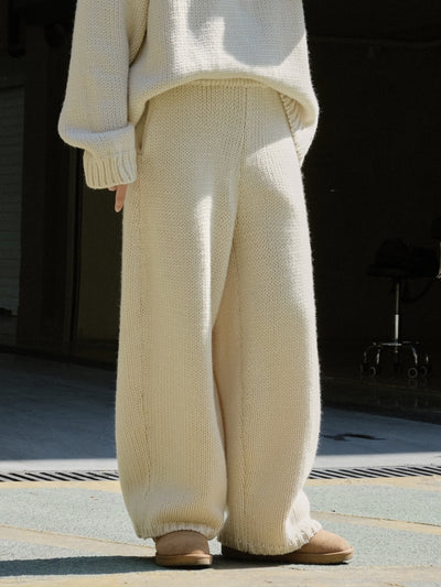 Pantalones de Lana Islandesa Gruesos Holgados Retro - Tejido Casual Cómodo - Image 30