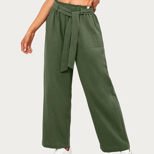 Pantalones Anchos Sueltos con Cintura Ajustable para Mujer - Image 2