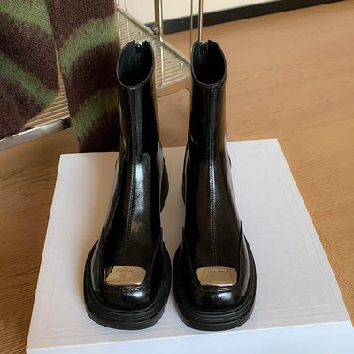 Botas Vintage de Tacón Cuadrado Grueso para Mujer - Image 10