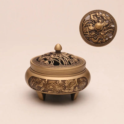 Quemador de Incienso de Cobre Puro Estilo Xuande - Artesanía Zen Tallada a Mano - Image 28