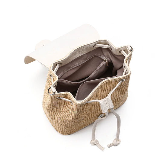 Mochila de Viaje Compacta para Mujer - Bolso Tejido de Paja - Image 13