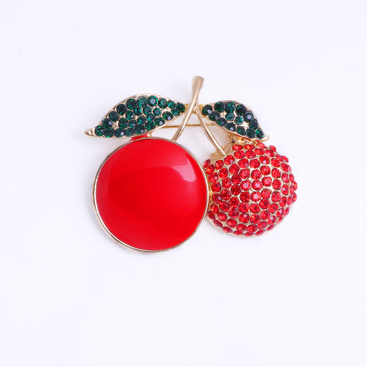 Broche Floral con Cristales de Cereza y Gota de Aceite - Image 6