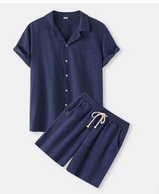 Camisa de Pana para Hombre con Manga Corta y Botones - Image 4
