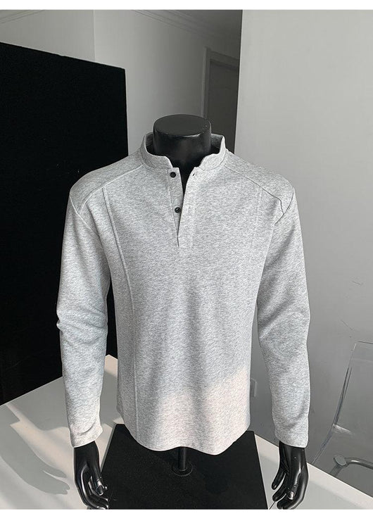 Suéter Polo de Cuello Alto con Parches y Manga Larga para Hombre - Image 7