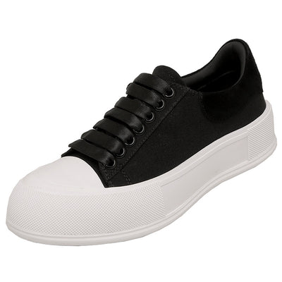 Tenis de Lona con Plataforma - Sneakers Casuales Cómodos