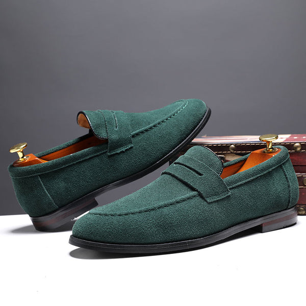 Zapatos Casuales Lazy Shoes de Cuero Nubuck para Hombre