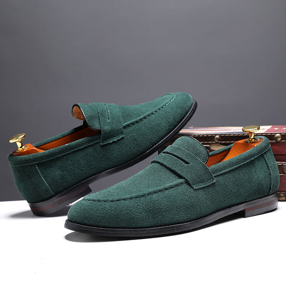 Zapatos Casuales Lazy Shoes de Cuero Nubuck para Hombre