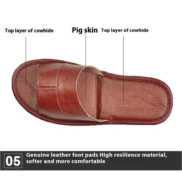Sandalias de Cuero Premium con Suela Antideslizante para Casa