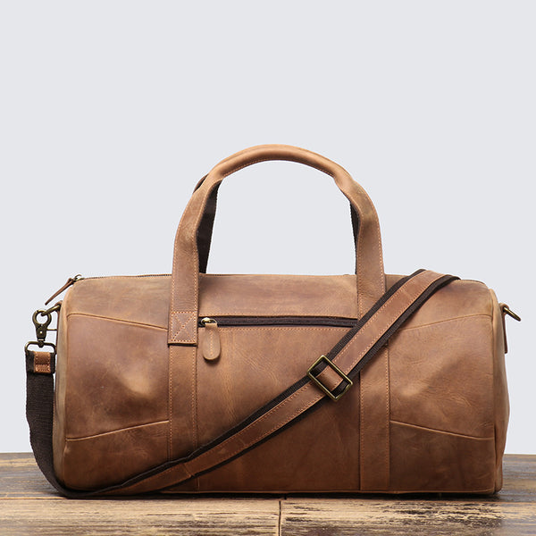 Bolsa de Viaje Portátil en Cuero Genuino para Hombre