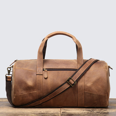 Bolsa de Viaje Portátil en Cuero Genuino para Hombre