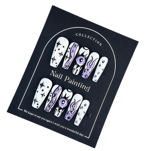 Uñas Postizas Artesanales Pintadas a Mano - Diseño Caricatura - Image 5