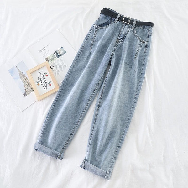Pantalones Talle Alto Ajustados Rectos Estilo Papá - Loose Radish