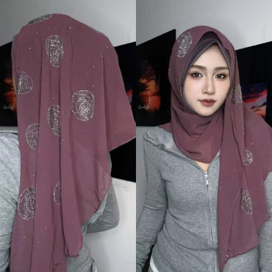 Pashmina Brillante con Cristales de Diamante Rosa - Image 12