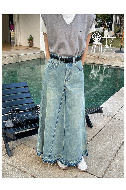 Falda Denim Retro Cintura Alta para Mujer - Image 14