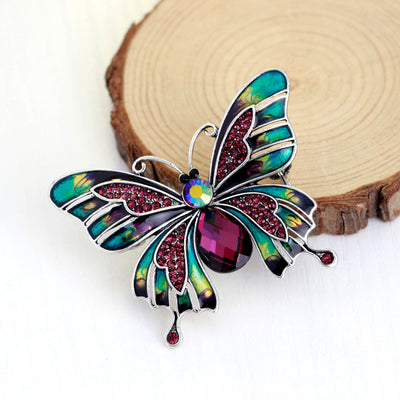 Broche Vintage Mariposa Esmaltado con Efecto Goteo - Image 2