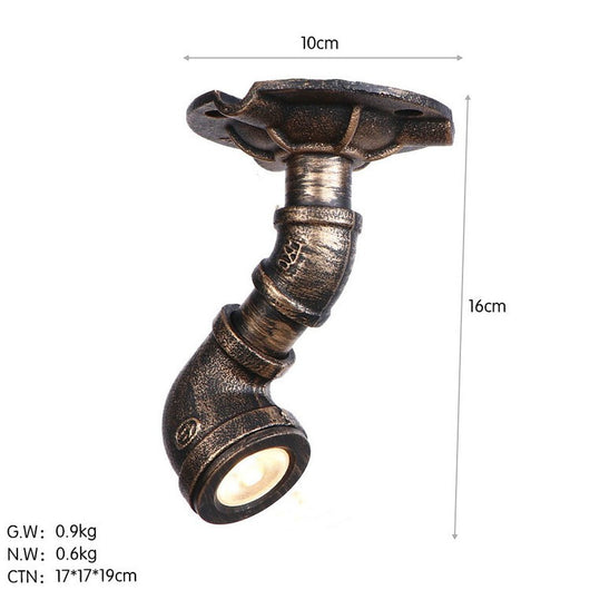 Lámpara de Techo Industrial con Tuberías de Hierro y Spot Ajustable - Image 4