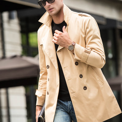 Abrigo Trinchera Casual para Hombre Largo Medio - Image 13