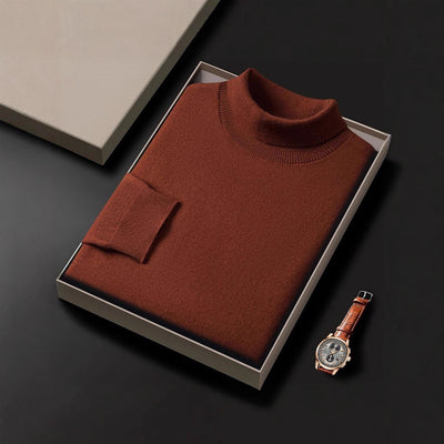 Suéter Cuello Alto Liso Grueso Holgado para Hombre - Image 3