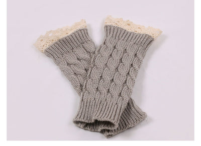 Guantes Tejidos Largos Calefactores con Encaje y Dedos Libres - Image 19