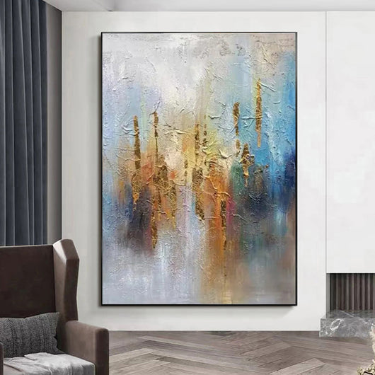 Cuadro Abstracto Moderno en Óleo sobre Lienzo - Arte Contemporáneo sin Marco para Decoración del Hogar