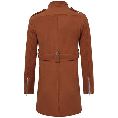 Abrigo Gabardina Doble Botonadura Cuello Solapa Grande Hombre Slim Fit Lana - Image 3