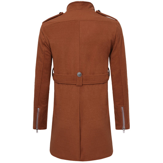 Abrigo Gabardina Doble Botonadura Cuello Solapa Grande Hombre Slim Fit Lana - Image 3